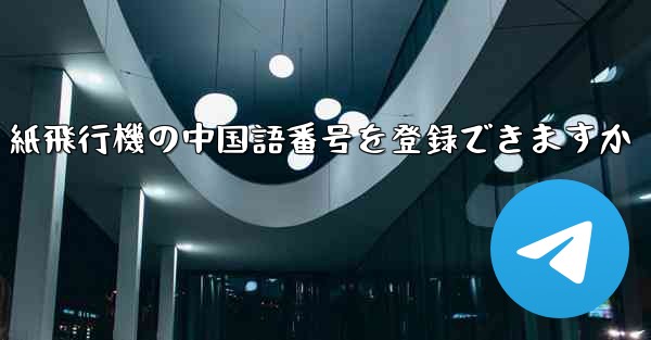 紙飛行機の中国語番号を登録できますか