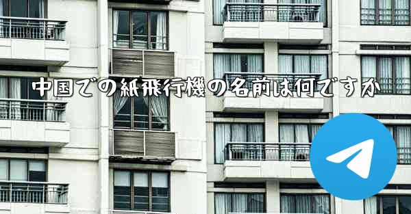 中国での紙飛行機の名前は何ですか