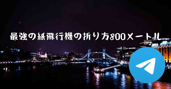 最強の紙飛行機の折り方800メートル