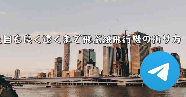 見た目も良く遠くまで飛ぶ紙飛行機の折り方