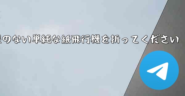 特別な効果のない単純な紙飛行機を折ってください